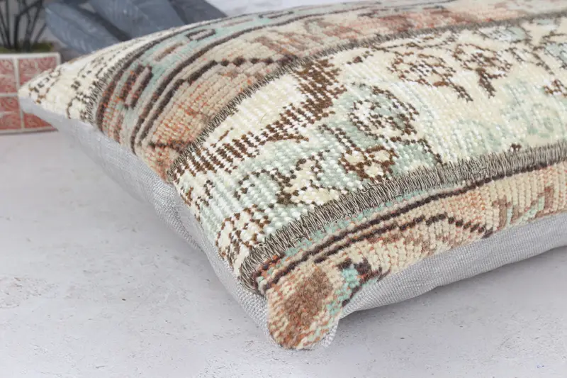Vintage Kilim Pillow Pillow Case, 16x36 Beige Pillow, Pillow Cover, Turkish Kilim Pillow, Vintage Kilim Throw Pillow, Pillow for Couch - 6