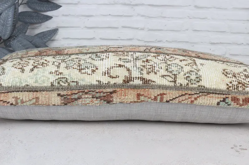 Vintage Kilim Pillow Pillow Case, 16x36 Beige Pillow, Pillow Cover, Turkish Kilim Pillow, Vintage Kilim Throw Pillow, Pillow for Couch - 5