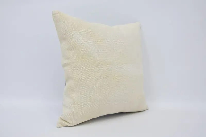 Pillow, Boho Pillow Sham Cover, 18x18 Beige Pillow Case, Antique Pillows, Meditation Cushion Case, Interior Designer Pillow - 3