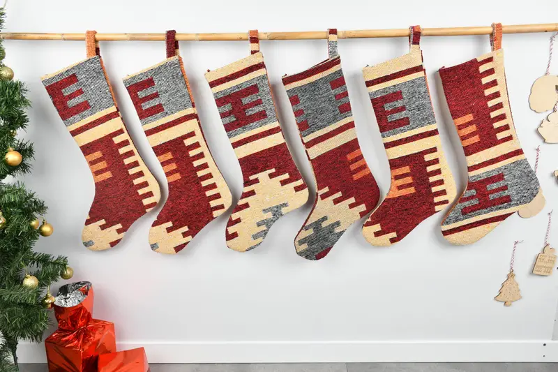 Personalized Christmas Stocking, Unique 8-inch Ornament Patterned Stocking