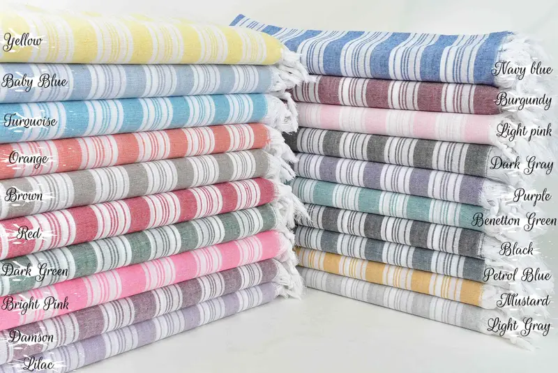 70x40 Cotton Striped Towel, Gifts For Him, Halloween Gifts, Handmade Gift, Monogram Beach Towel, Bachelorette Party Gifts For Bride, Travel Towel - 1