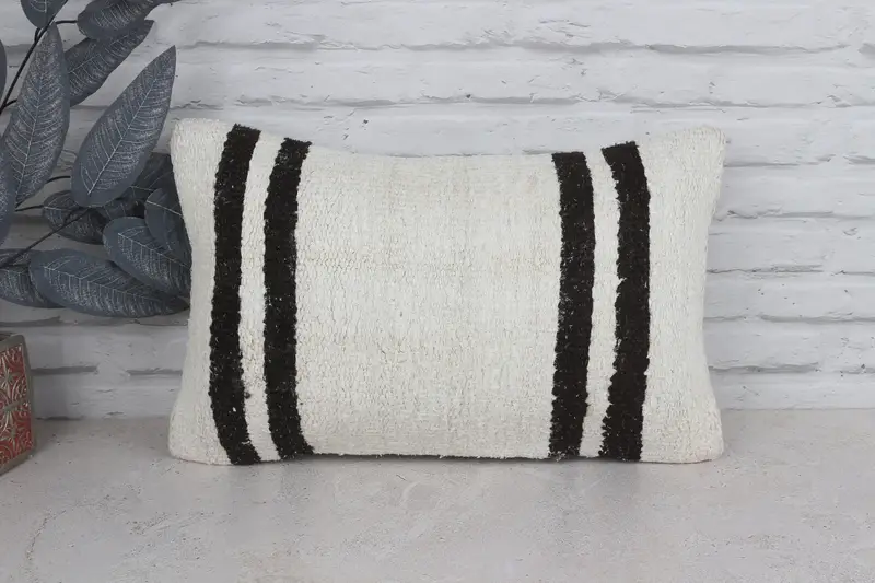 Vintage Pillow, Accent Pillow Cover, 12x20 White Cushion, Indoor Cushion Case, Boho Pillow, Pillow, Gift Pillow, Bolster Throw Cushion Case - 1
