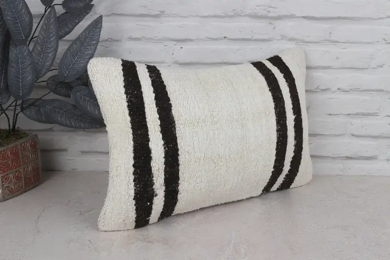 Vintage Pillow, Accent Pillow Cover, 12x20 White Cushion, Indoor Cushion Case, Boho Pillow, Pillow, Gift Pillow, Bolster Throw Cushion Case - 3