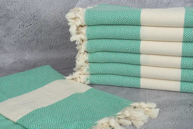 Turkish Towel Beach, Peshtemal Towel, Best Friend Wedding Gift, 70x40 Cotton Diamond Towel, Boyfriend Christmas Gift, Monogrammed Beach Towel - 2
