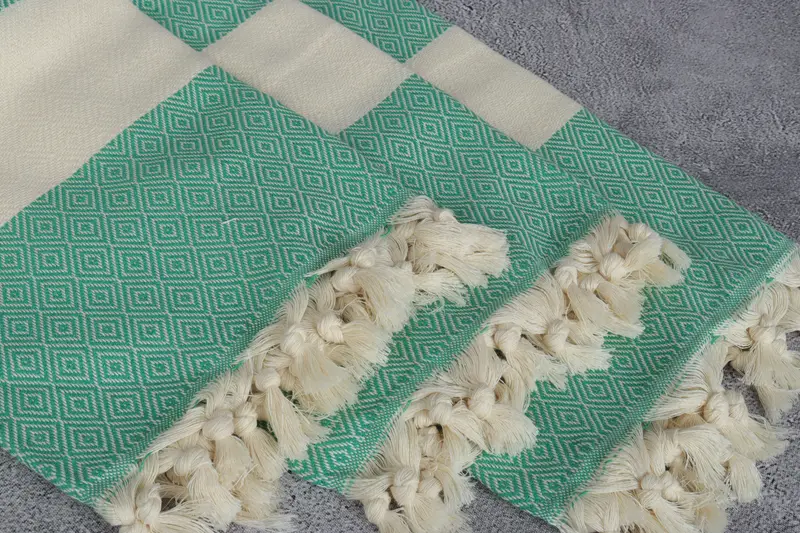 Turkish Towel Beach, Peshtemal Towel, Best Friend Wedding Gift, 70x40 Cotton Diamond Towel, Boyfriend Christmas Gift, Monogrammed Beach Towel - 5