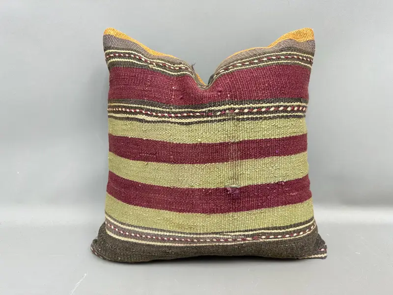 20x20 Purple Cushion Case, Gift Pillow, Patio Cushion Cover, Ethnical Kilim Rug Pillow, Home Decor Pillow, Cushion Cover, Customized Cushion Case - 1