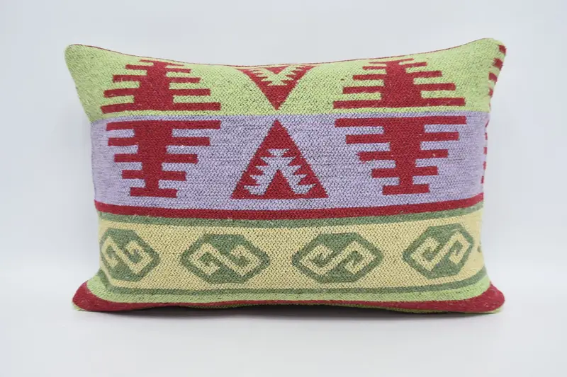 Shabby Chic Cushion, Interior Designer Pillow, Boho Pillow Sham Cover, 16x24 Green Pillow Cover, Kilim Cushion Sham, Cushion - 1