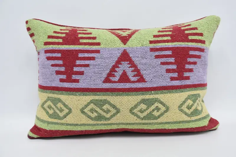 Shabby Chic Cushion, Interior Designer Pillow, Boho Pillow Sham Cover, 16x24 Green Pillow Cover, Kilim Cushion Sham, Cushion - 5