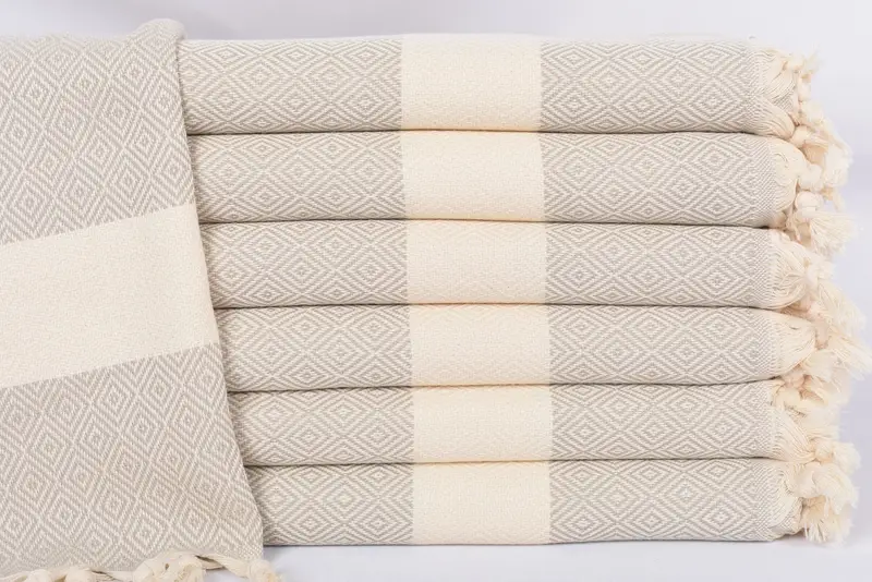 Monogrammed Hand Towel, Kitchen Towel, 36x20, Organic Cotton, Light Beige