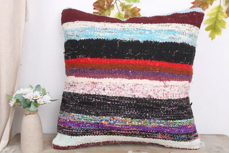 Christmas Pillow Case, Cushion, 20x20 Red Pillow, Garden Cushion Cover, Throw Kilim Pillow, Kilim Cushion Sham, Pillow for Sofa, Aztec Pillow Sham - 2