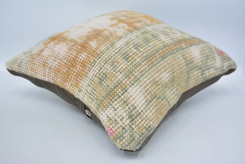 Gift Pillow, Cushion Cover, Ethnical Kilim Rug Pillow, Colorful Pillow, 12x12 Orange Pillow, Handmade Kilim Cushion - 6