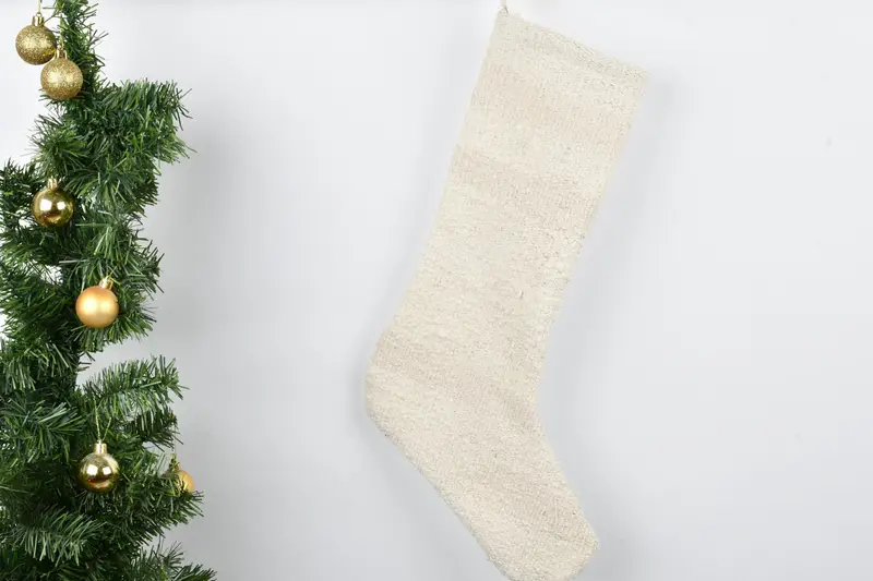 Patrón de adornos navideños, calcetín navideño de 8 pulgadas