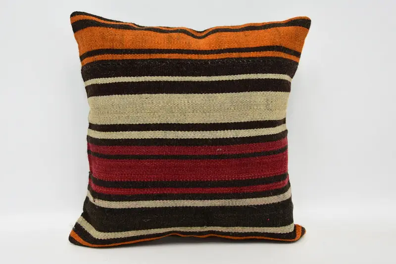 Vintage Pillow Cover, 12x12 Brown Pillow Sham, Cushion Case, Pillow for Couch, Pillow for Sofa, Bohemian Cushion Cushion Case, Turkish Kilim Pillow - 1