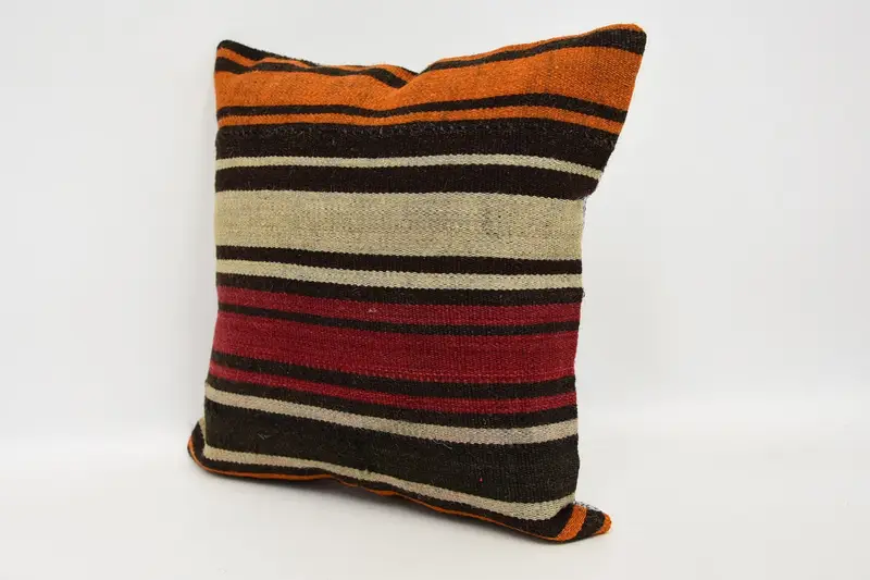 Vintage Pillow Cover, 12x12 Brown Pillow Sham, Cushion Case, Pillow for Couch, Pillow for Sofa, Bohemian Cushion Cushion Case, Turkish Kilim Pillow - 4