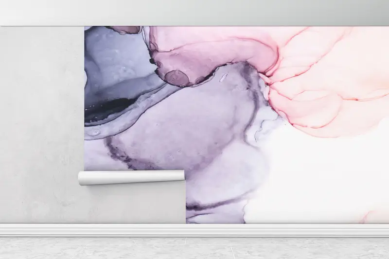 Modern Marble Wall Painting, Bright Wall Paper, Alcohol Ink Wall Mural, , 3d Wall Paper, Custom Wall Paper, Soft Tones Marble Wall Mural, - 1