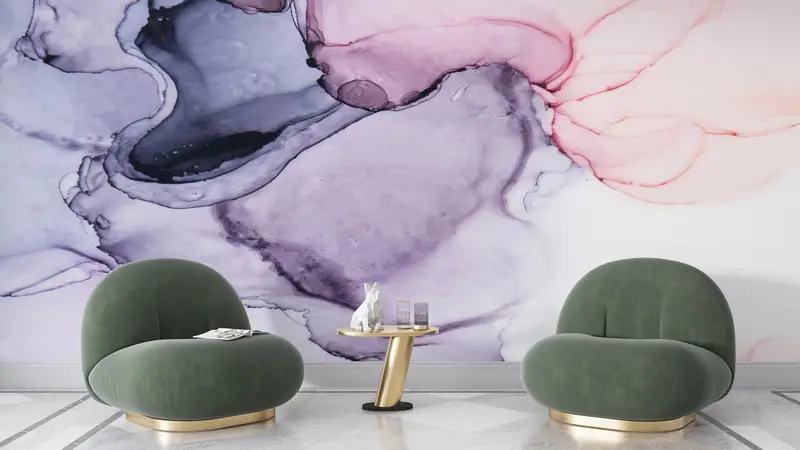 Modern Marble Wall Painting, Bright Wall Paper, Alcohol Ink Wall Mural, , 3d Wall Paper, Custom Wall Paper, Soft Tones Marble Wall Mural, - 7