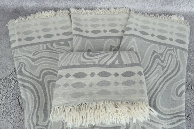 Sand-resistant towel, Sand-free towel, Beach towel, Gift For Boyfriend, Embroidery Towel, Spa Towel, 70x40 Cotton Geometric Towel, Cute Beach Towel - 5