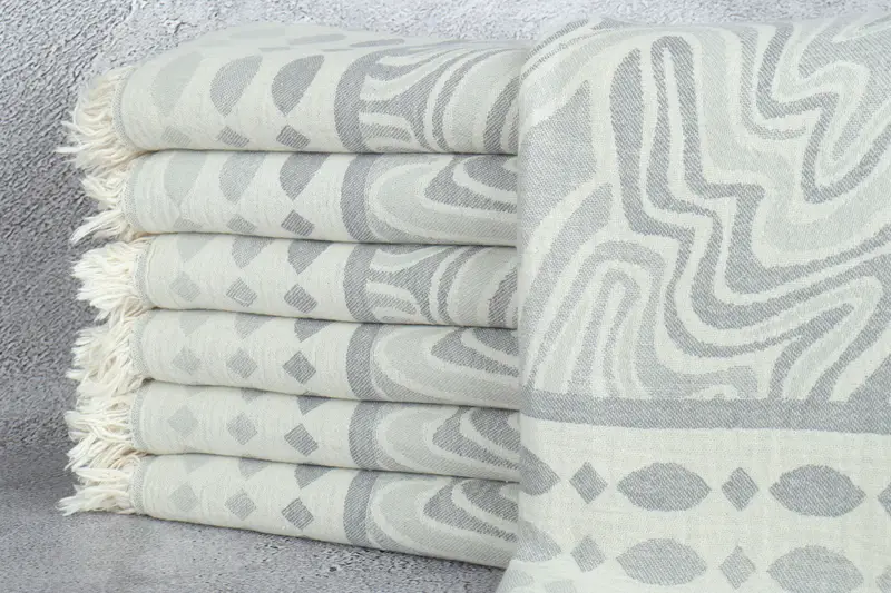 Sand-resistant towel, Sand-free towel, Beach towel, Gift For Boyfriend, Embroidery Towel, Spa Towel, 70x40 Cotton Geometric Towel, Cute Beach Towel - 2