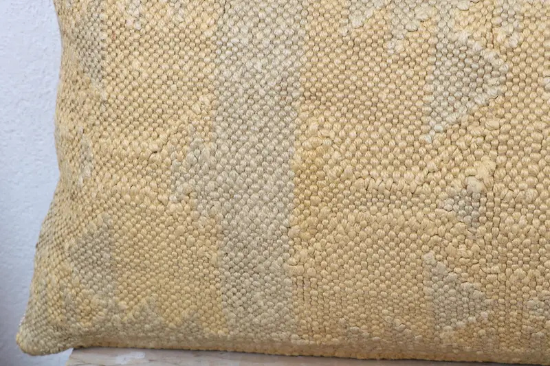 Turkish Kilim Pillow, Pillow for Couch, Handmade Kilim Cushion, 12x36 Beige Pillow Cover, Natural Pillow Case, Pillow, Aztec Cushion Cover - 3