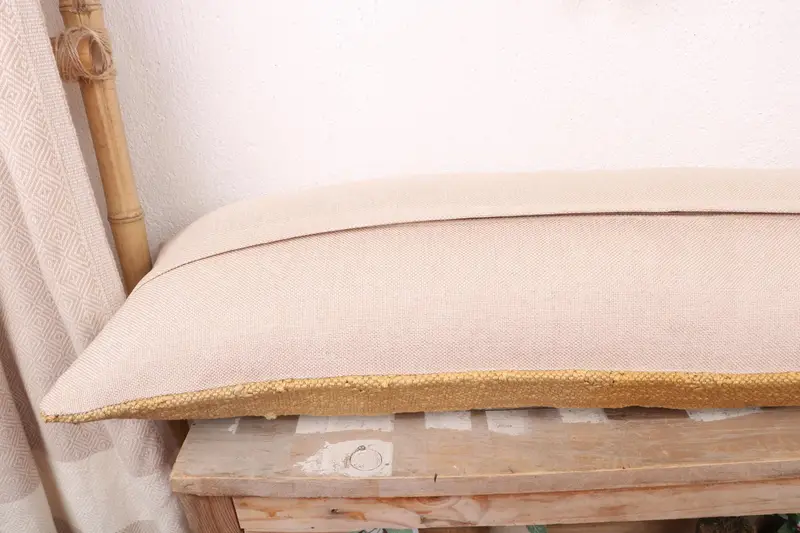 Turkish Kilim Pillow, Pillow for Couch, Handmade Kilim Cushion, 12x36 Beige Pillow Cover, Natural Pillow Case, Pillow, Aztec Cushion Cover - 7