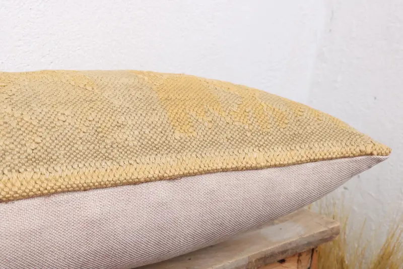 Turkish Kilim Pillow, Pillow for Couch, Handmade Kilim Cushion, 12x36 Beige Pillow Cover, Natural Pillow Case, Pillow, Aztec Cushion Cover - 6