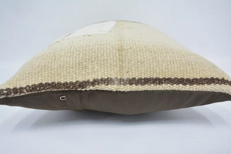 Cushion, Gift Pillow, Garden Pillow, Interior Designer Pillow, Chair Pillow Sham, Boho Pillow Sham Cover, Knitted Cushion, 16x24 Beige Pillow Case - 5