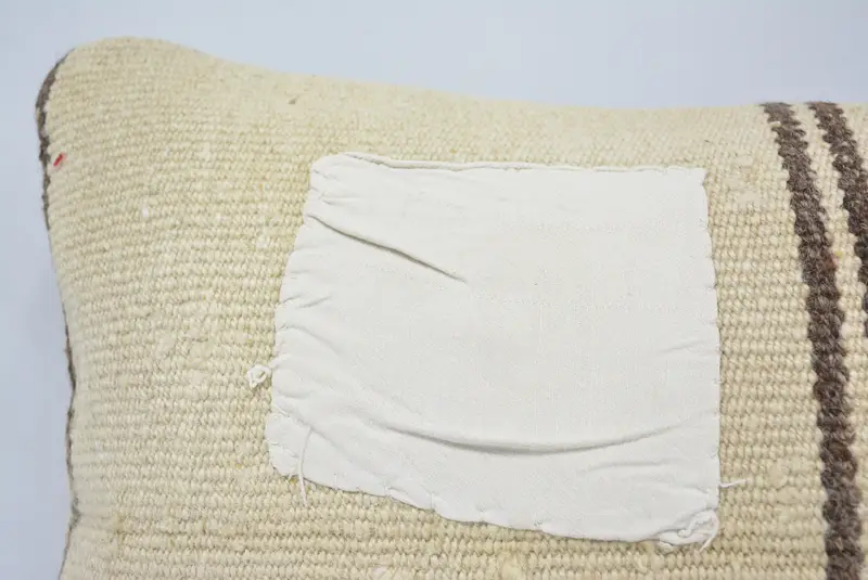 Cushion, Gift Pillow, Garden Pillow, Interior Designer Pillow, Chair Pillow Sham, Boho Pillow Sham Cover, Knitted Cushion, 16x24 Beige Pillow Case - 2