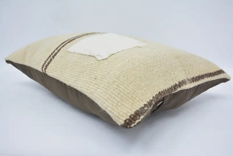 Cushion, Gift Pillow, Garden Pillow, Interior Designer Pillow, Chair Pillow Sham, Boho Pillow Sham Cover, Knitted Cushion, 16x24 Beige Pillow Case - 6