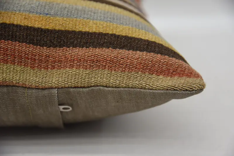 Vintage Pillow, Armchair Pillow, Vintage Throw Pillow, Bright Pillow, Vintage Kilim Throw Pillow, Pillow Case, 12x20 Brown Pillow Cover, Gift Pillow - 5