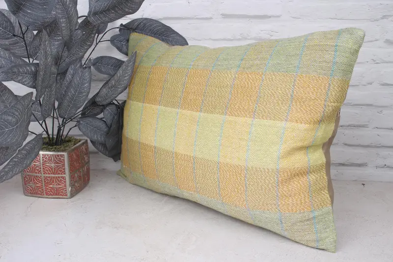 Decorative Bolster Pillow Cover, Vintage Kilim Pillow, Kilim Pillow, Cushion Cover, 16x24 Green Pillow Cover, Gift Pillow - 4