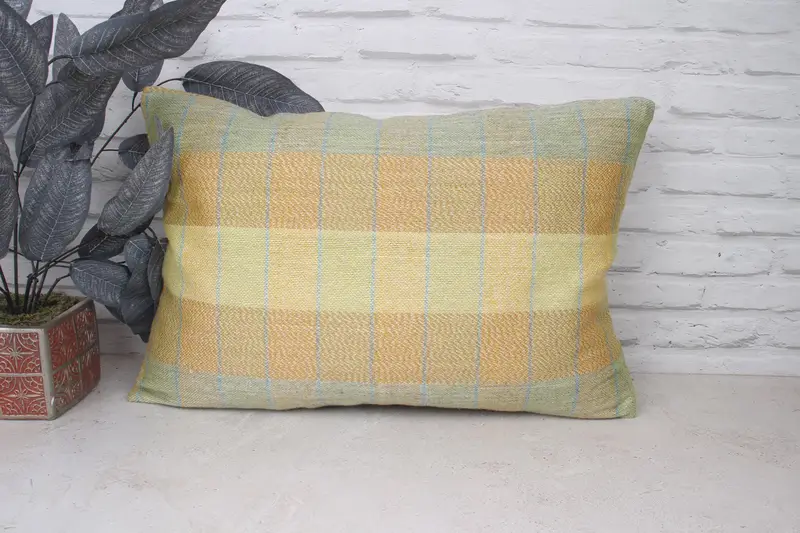 Decorative Bolster Pillow Cover, Vintage Kilim Pillow, Kilim Pillow, Cushion Cover, 16x24 Green Pillow Cover, Gift Pillow - 1