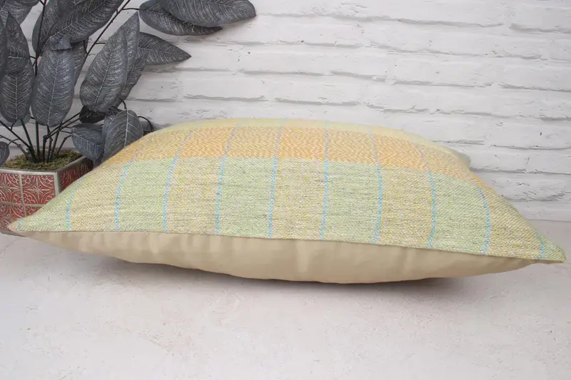 Decorative Bolster Pillow Cover, Vintage Kilim Pillow, Kilim Pillow, Cushion Cover, 16x24 Green Pillow Cover, Gift Pillow - 5