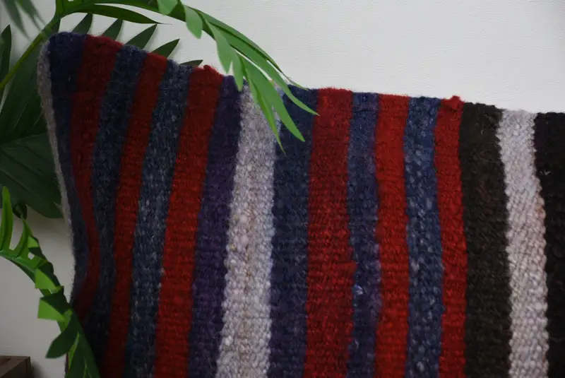 Pillow, Boho Pillow, Boho Throw Pillow Sham, Handmade Rug Seat Pillow Case, Pillow for Sofa, 16x48 Red Cushion, Interior Designer Pillow - 2