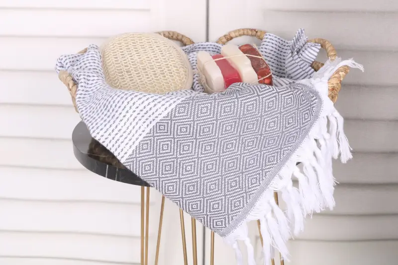 Towel With Name, Fouta towel, Girls Weekend Getaways Ideas, 70x40 Cotton Diamond Towel, Soft towel, Quick-Dry Beach Towel, Memorial Gift, Spa Towel - 2