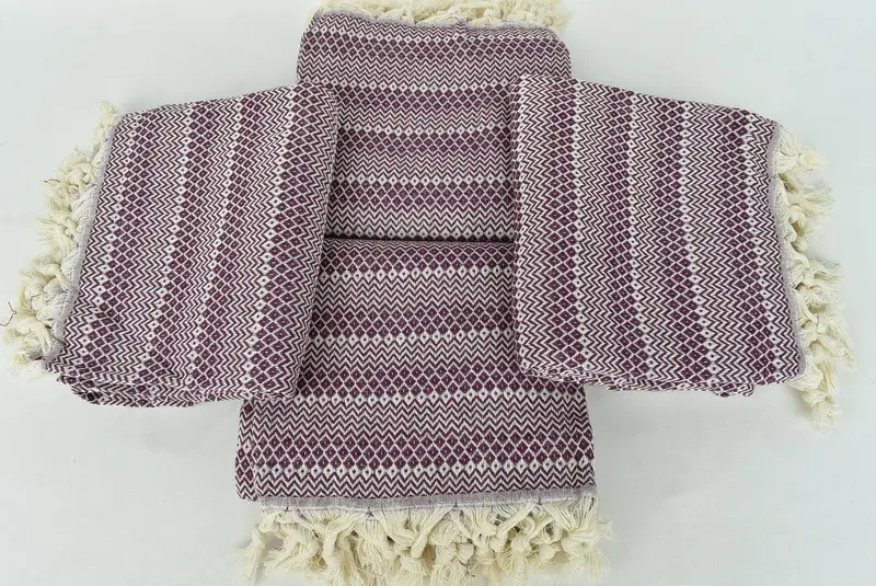 Sand-resistant towel, Sand-free towel, Boyfriend Christmas Gift, 70x38 Cotton Diamond Towel, Handmade Turkish hammam towel, Embroidered Towel - 6