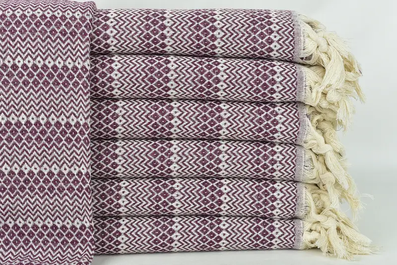 Sand-resistant towel, Sand-free towel, Boyfriend Christmas Gift, 70x38 Cotton Diamond Towel, Handmade Turkish hammam towel, Embroidered Towel - 1