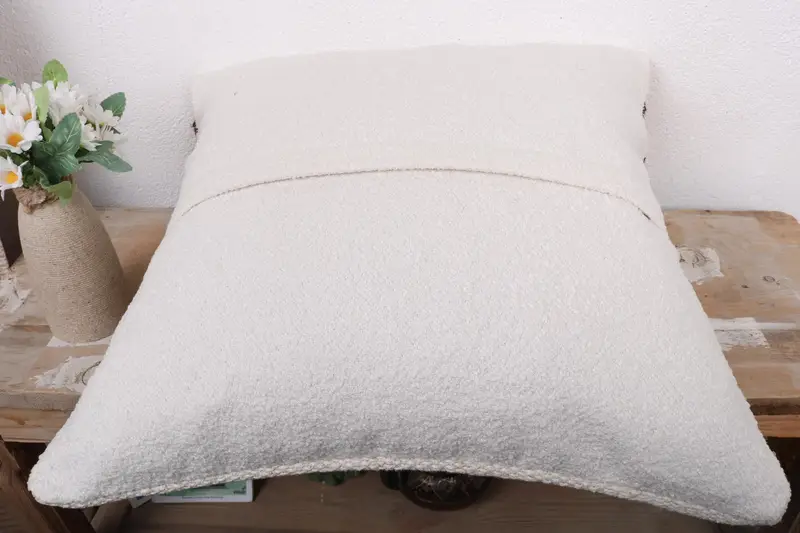 18x18 White Cushion Case, Antique Pillows, Sustainable Cushion Cover, Decorative Throw Pillow Sham, Boho Pillow, Pillow Cover, Throw Kilim Pillow - 7