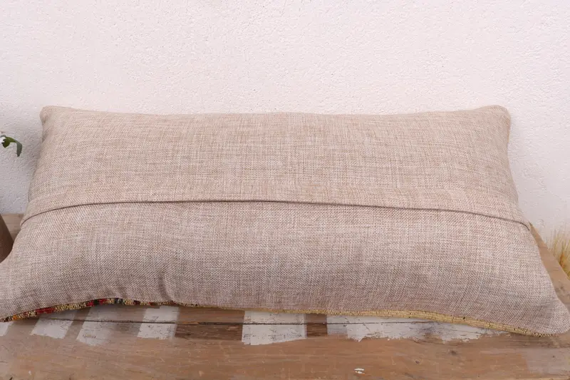 12x24 Beige Cushion Cover, Vintage Pillow, Rustic Pillow, Pillow for Sofa, Cushion, Turkish Kilim Pillow, Oriental Cushion Cover - 7