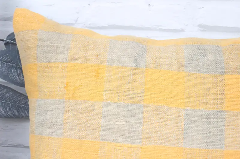 Pillow for Sofa, 18x18 Yellow Cushion Cover, Aesthetic Pillow Case, Handmade Kilim Cushion, Interior Designer Pillow, Cushion Case - 2