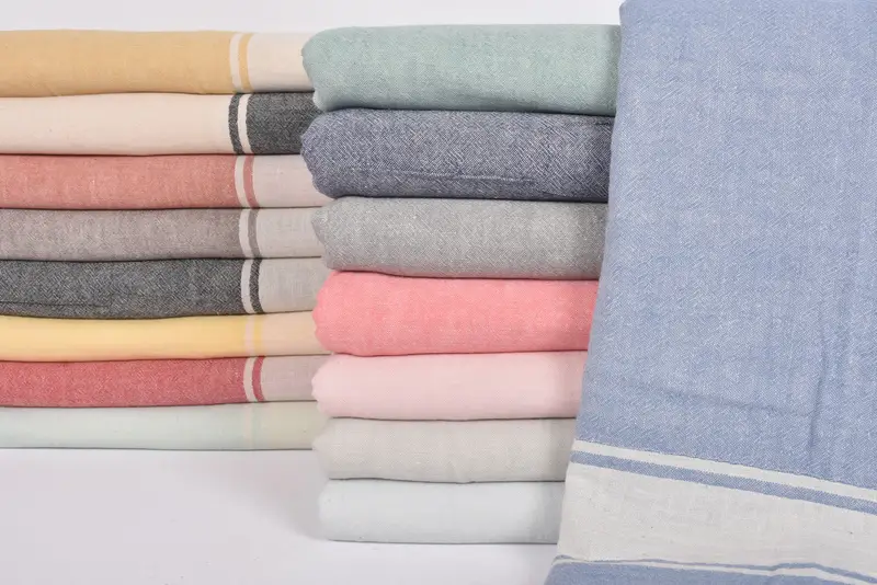 Wedding Handmade Light Pink Striped Blanket, 70x60 Inches