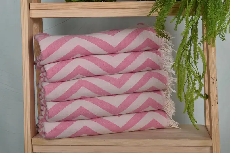 Bridal Shower Gift, 70x40 Cotton Zigzag Design Towel, Bridesmaid Gift, Spa Towel, Bachelor Bachelorette Party Favors, Personalized Gift For Him - 1