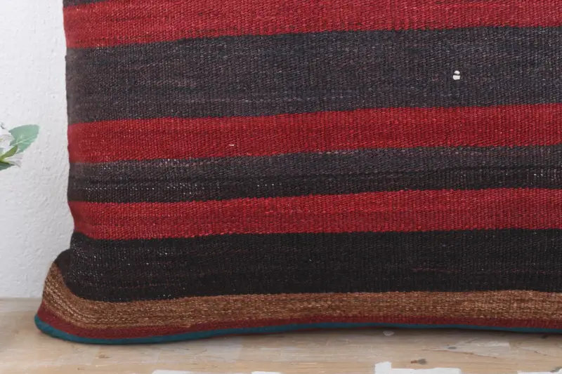 Armchair Pillow Sham, Ikat Cushion, 24x24 Red Pillow Case, Cushion, Throw Kilim Pillow, Pillow for Sofa, Home Decor Pillow - 3
