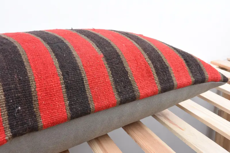 16x36 Red Cushion Cover, Pillow Case, Vintage Kilim Pillow, Pillow for Sofa, Southwestern Pillow Case, Throw Kilim Pillow - 7
