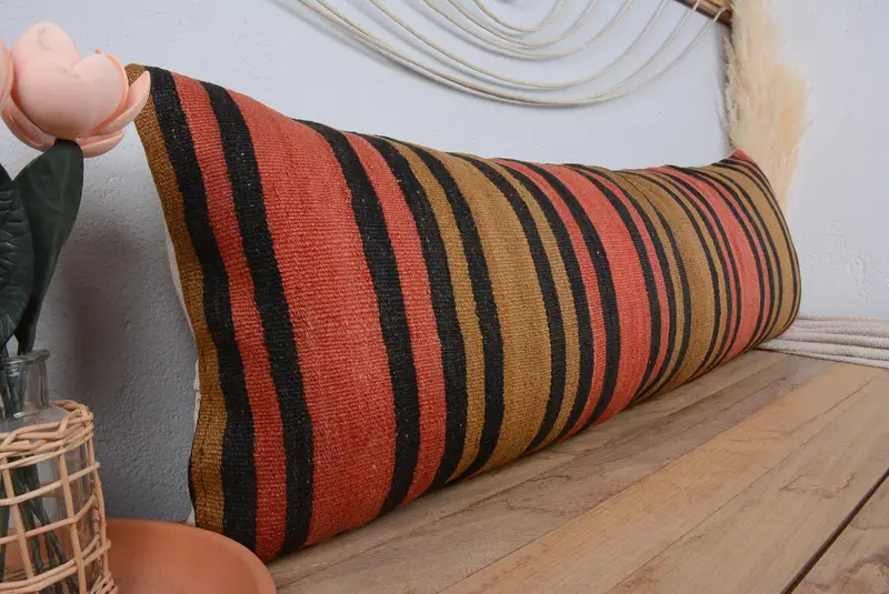 Gift Pillow, Handmade Cushion Case, Handmade Kilim Cushion, Home Decor Pillow, Decorative Pillow Case, 16x48 Red Pillow Cover, Pillow - 1