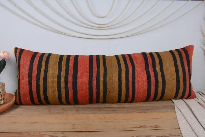 Gift Pillow, Handmade Cushion Case, Handmade Kilim Cushion, Home Decor Pillow, Decorative Pillow Case, 16x48 Red Pillow Cover, Pillow - 2
