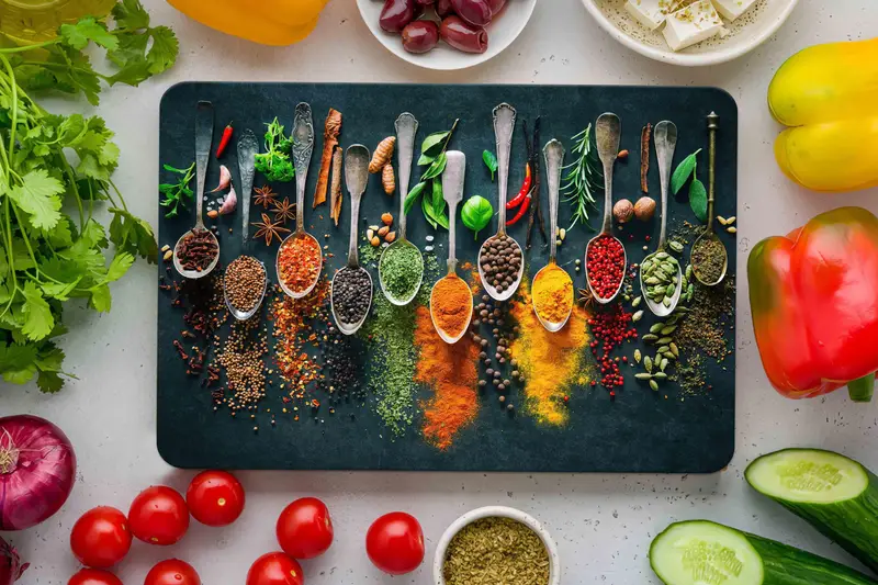 滑り止めの足付きのカラフルな強化ガラスまな板