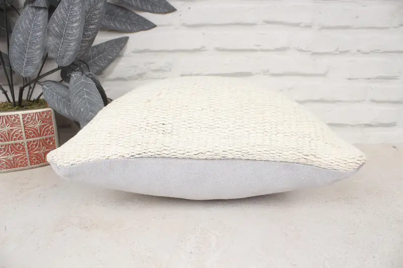 Anatolian Pillow, Vintage Pillow, 14x14 Beige Cushion, Boho Pillow Sham Cover, Square Throw Pillow Cover, Vintage Kilim Pillow, Pillow Case - 5