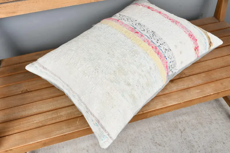 Colorful Pillow Sham, Home Decor Pillow, Kilim Pillow Cover, Farmhouse Pillow Sham, Pillow, Vintage Kilim Pillow, 20x28 White Pillow Case - 2