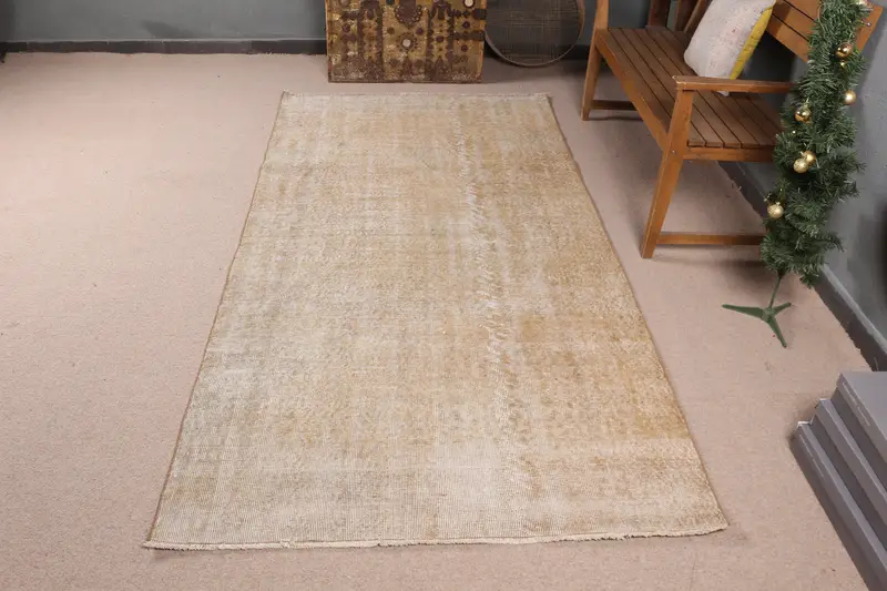 Alfombra Amarilla y Verde 1,2x2,5m Diseño Bordeado