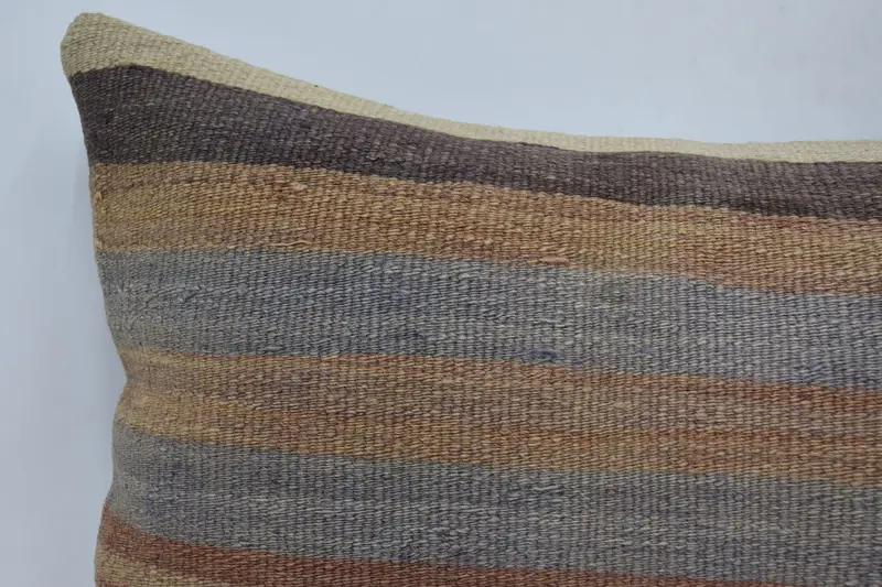 Decorative Throw Pillow, Boho Pillow, Turkish Kilim Pillow, Crochet Pattern Pillow, Cushion, Boho Pillow Sham Cover, 16x36 Blue Pillow Sham - 2